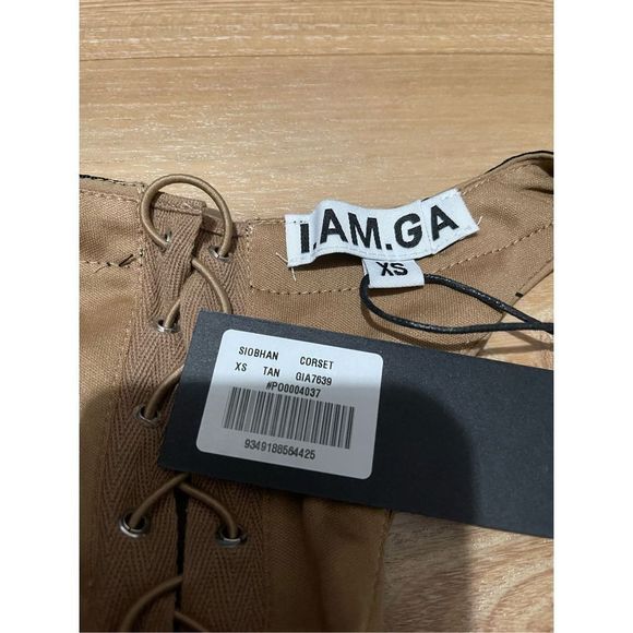 nwt iamgia siobhan tan pinstripe corset xs - Picture 3 of 5